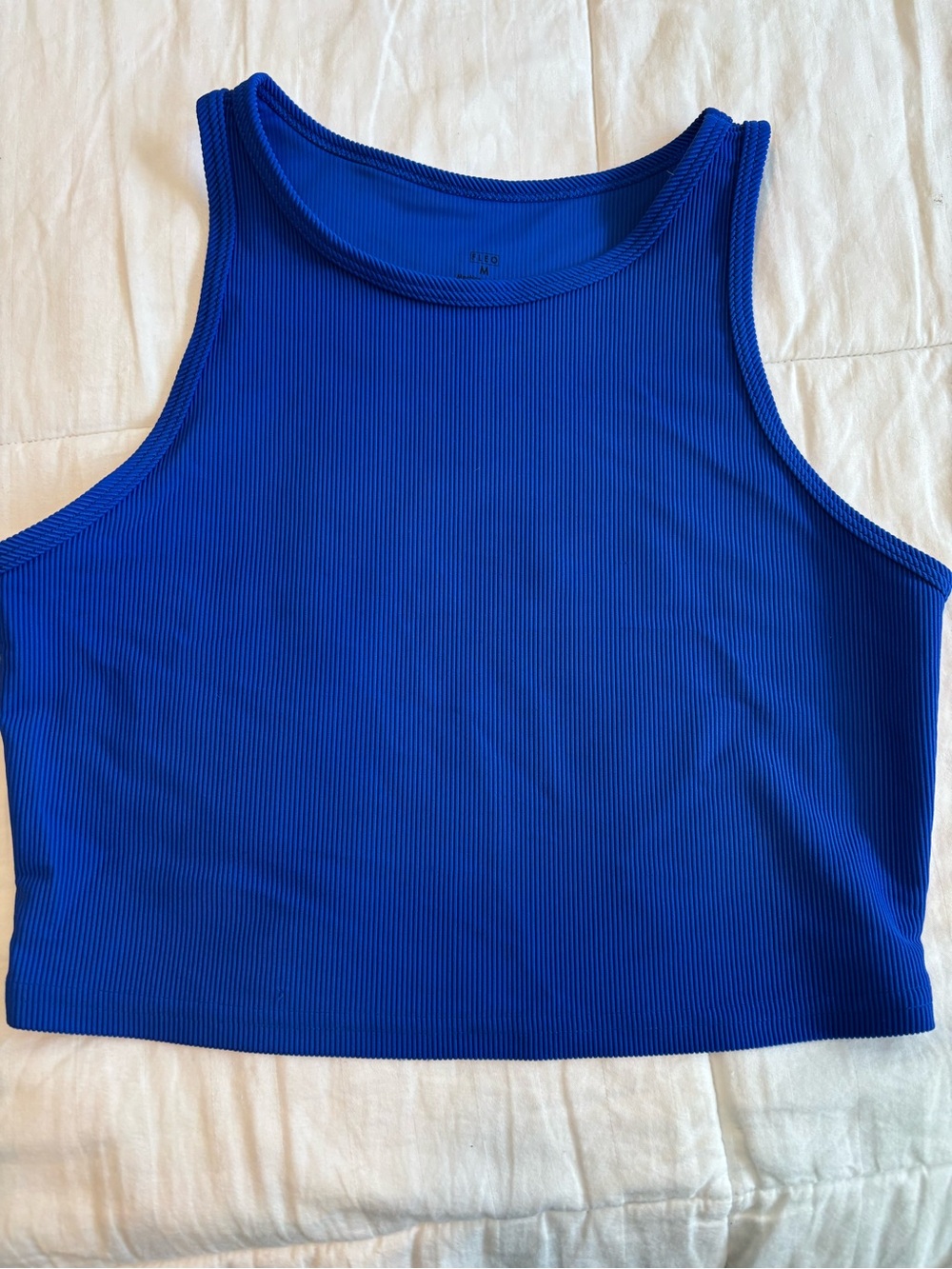 Fleo Royal Blue Ribbed Crop Tank